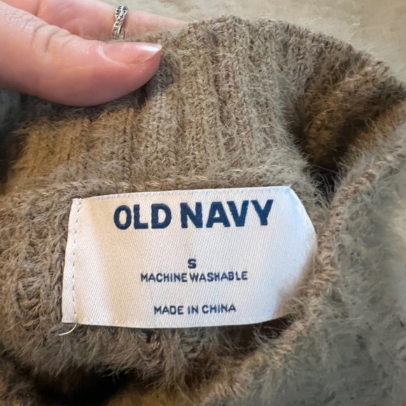 NWOT womens old navy mock neck tan soft sweater vest size small - Picture 2 of 3